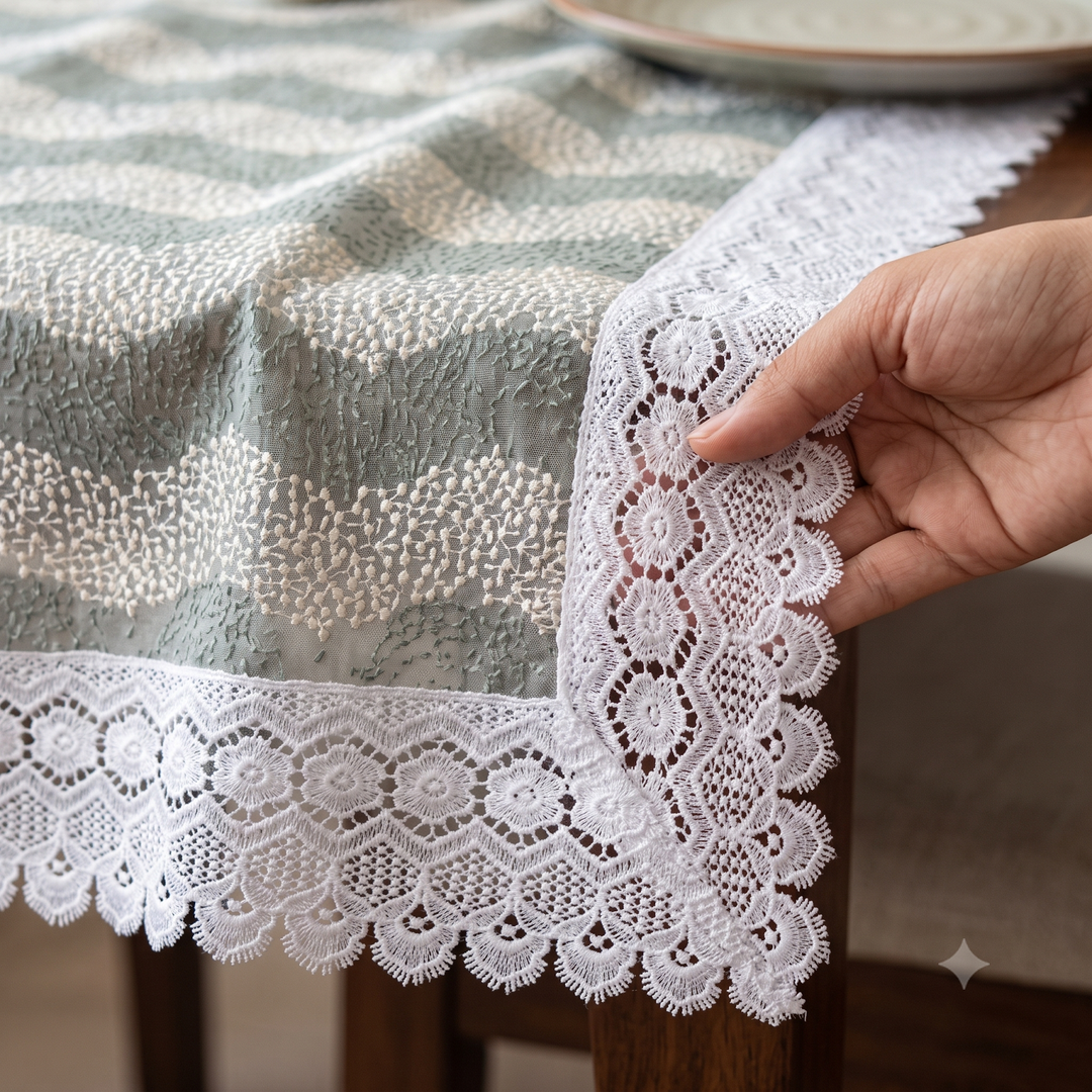 Bindi Dot Tissue Table Cover 60x90 - Grey &amp; White