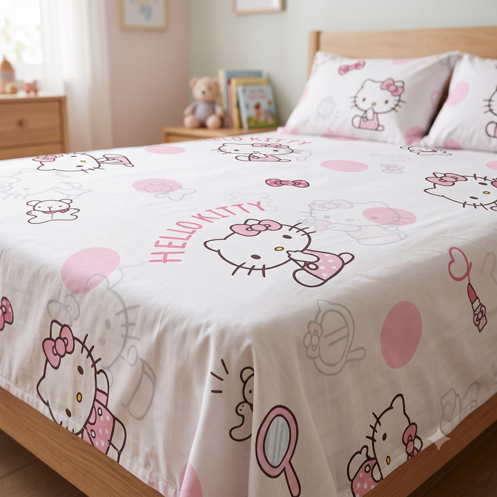 Grisha Little Wonder Pink Kitty Kids Bedsheet 4