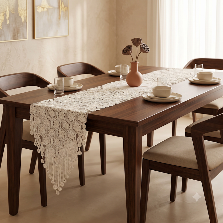 Shimmer Embroidered Net Table Runner 1