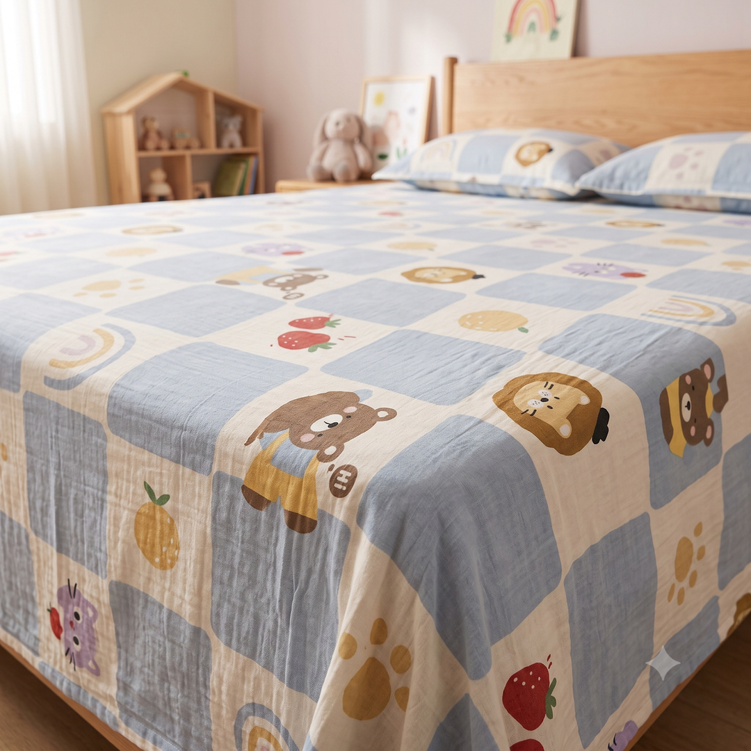 Grisha Little Wonder Blue Teddy Kids Bedsheet 2