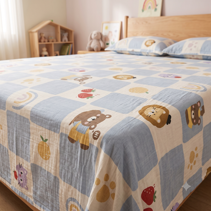 Grisha Little Wonder Blue Teddy Kids Bedsheet 2