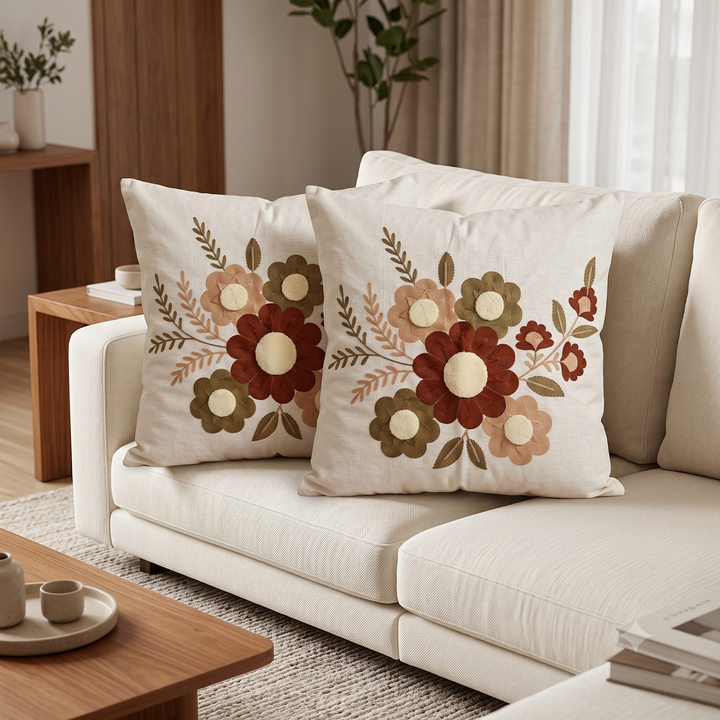 Zarina Embroidered Cushion Cover - White