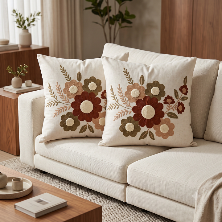 Zarina Embroidered Cushion Cover - White