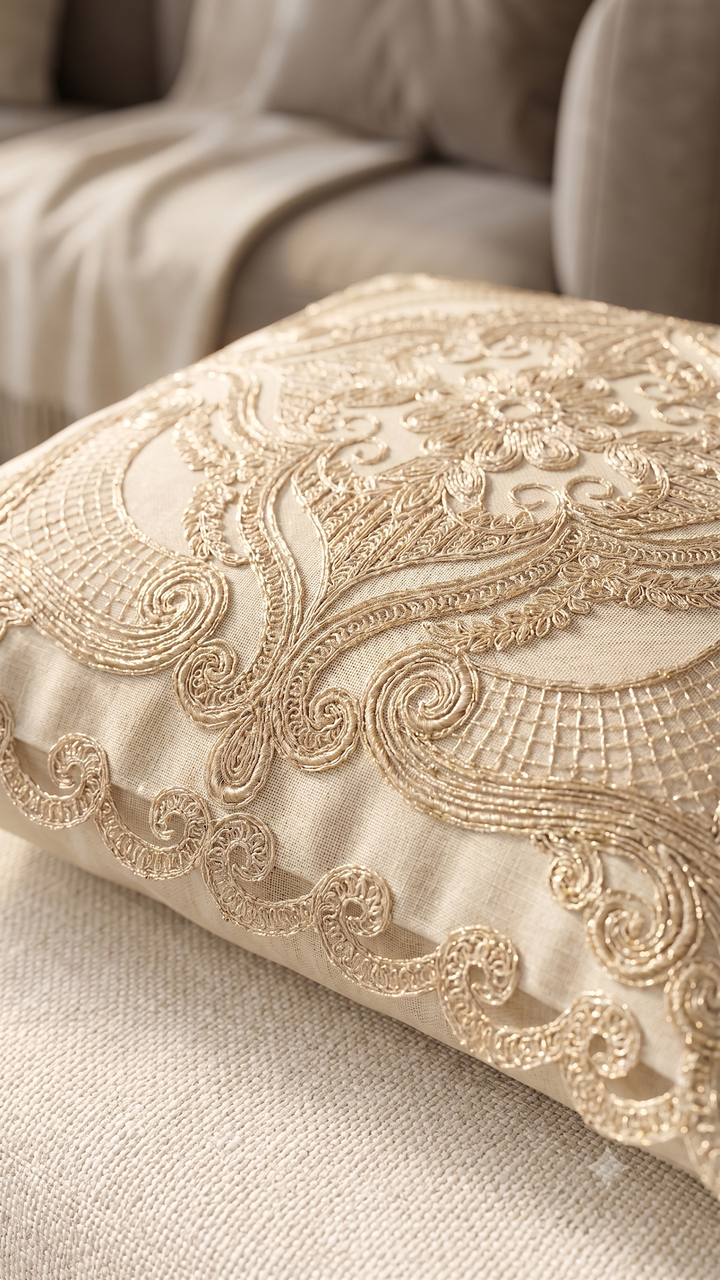 Royal Noor Golden Shimmer Cushion Cover - 6
