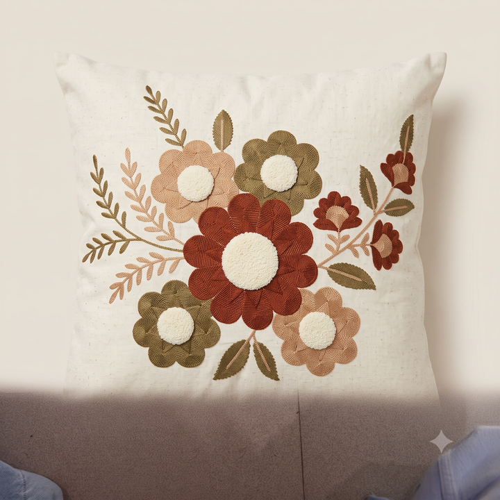 Zarina Embroidered Cushion Cover - White
