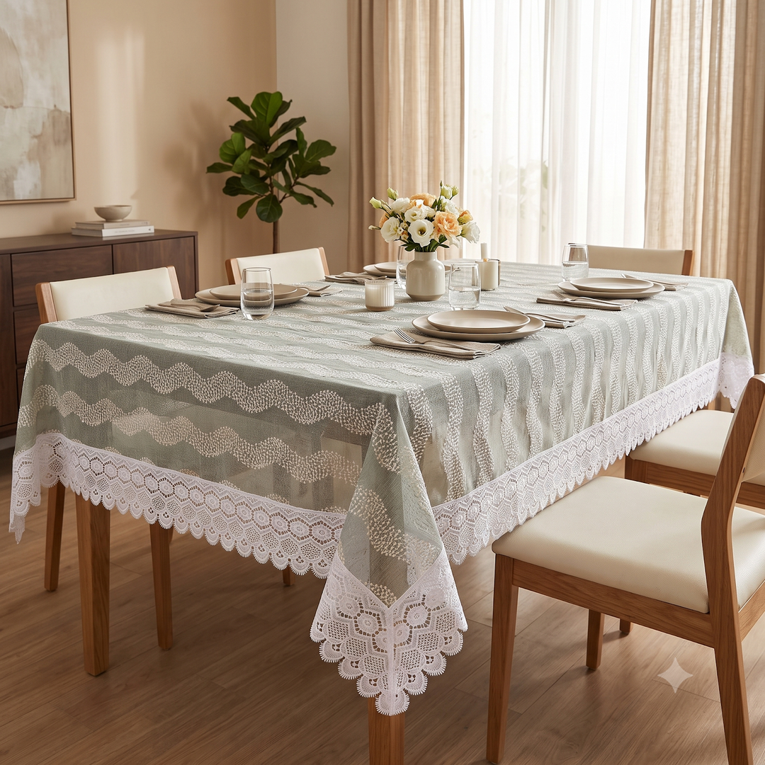 Bindi Dot Tissue Table Cover 60x90 - Grey &amp; White