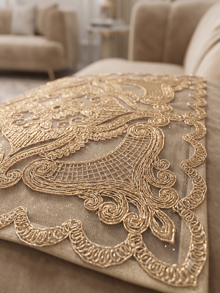 Royal Noor Golden Shimmer Cushion Cover - 7