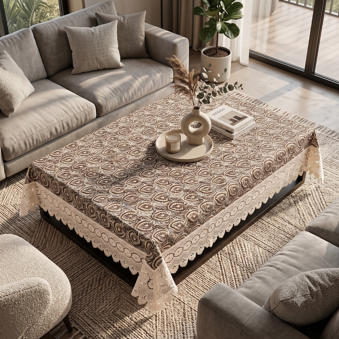 Royal Paisley Tissue Table Cloth 40x60 - Brown