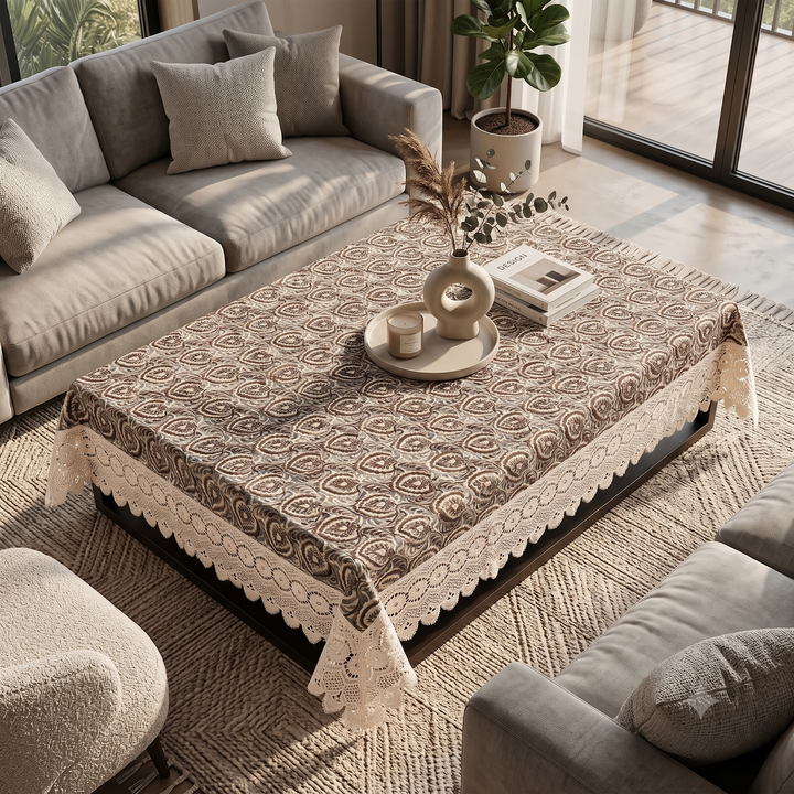 Royal Paisley Tissue Table Cloth 40x60 - Brown