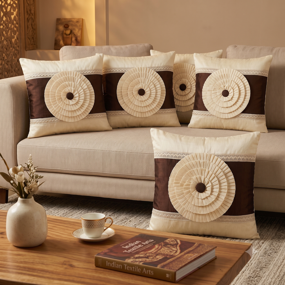 Sunflower Love Cushion Cover Dark Brown - 4