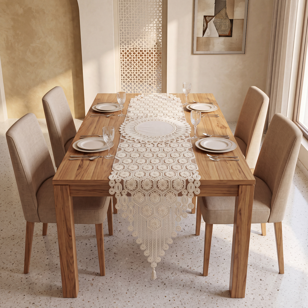 Shimmer Embroidered Net Table Runner 4