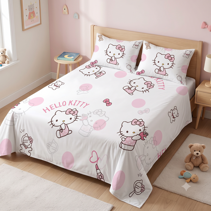 Grisha Little Wonder Pink Kitty Kids Bedsheet 3
