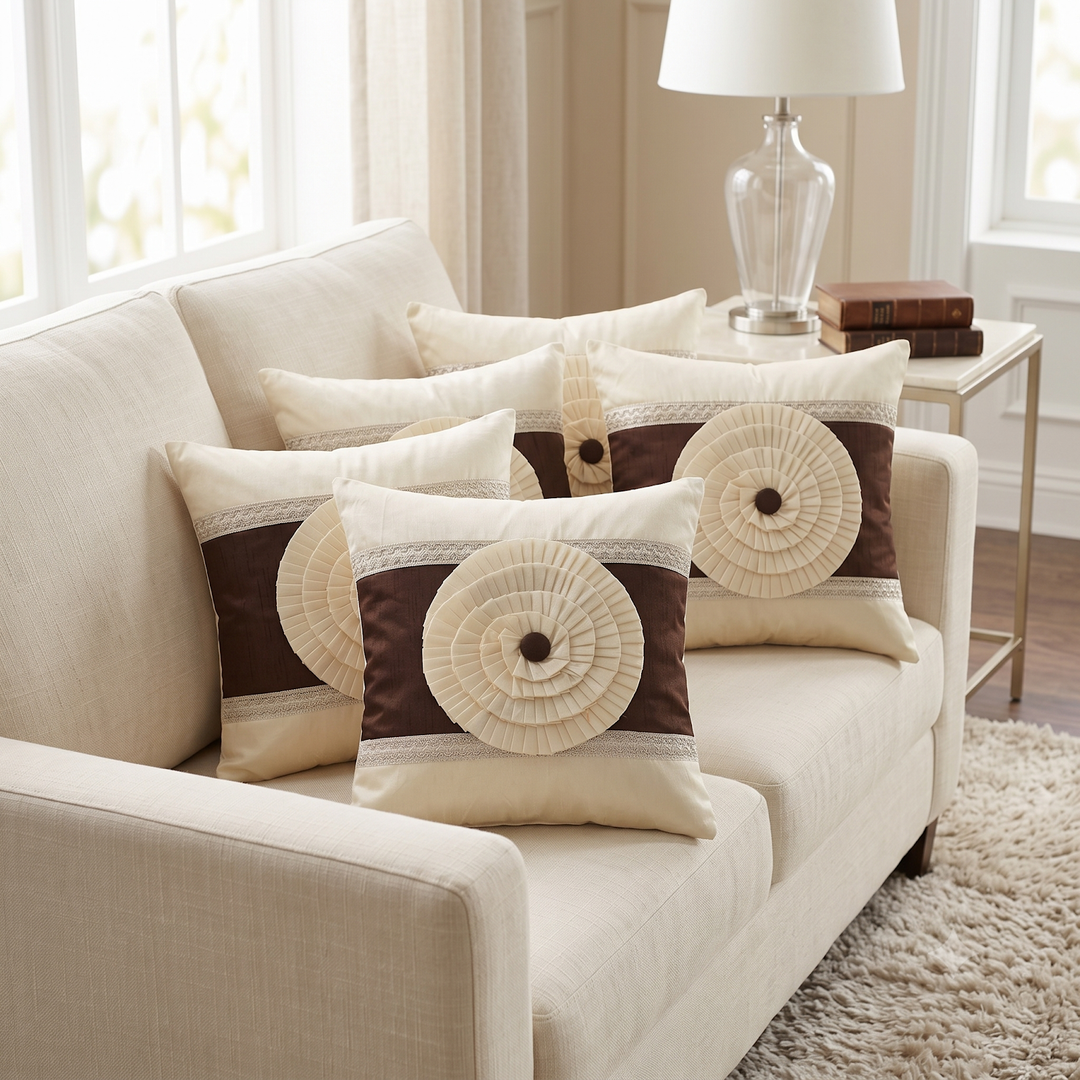 Sunflower Love Cushion Cover Dark Brown - 3