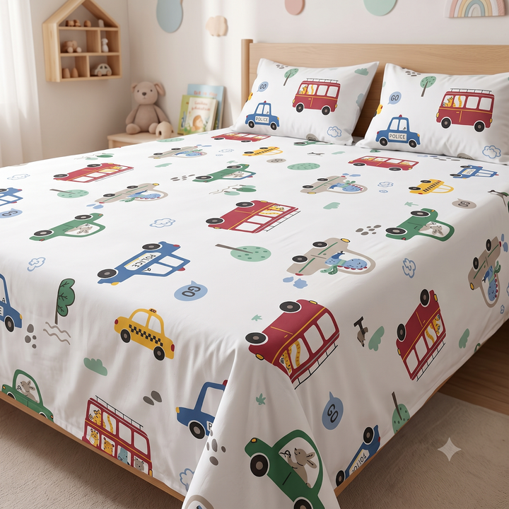 Grisha Little Wonder Car World Kids Bedsheet 1