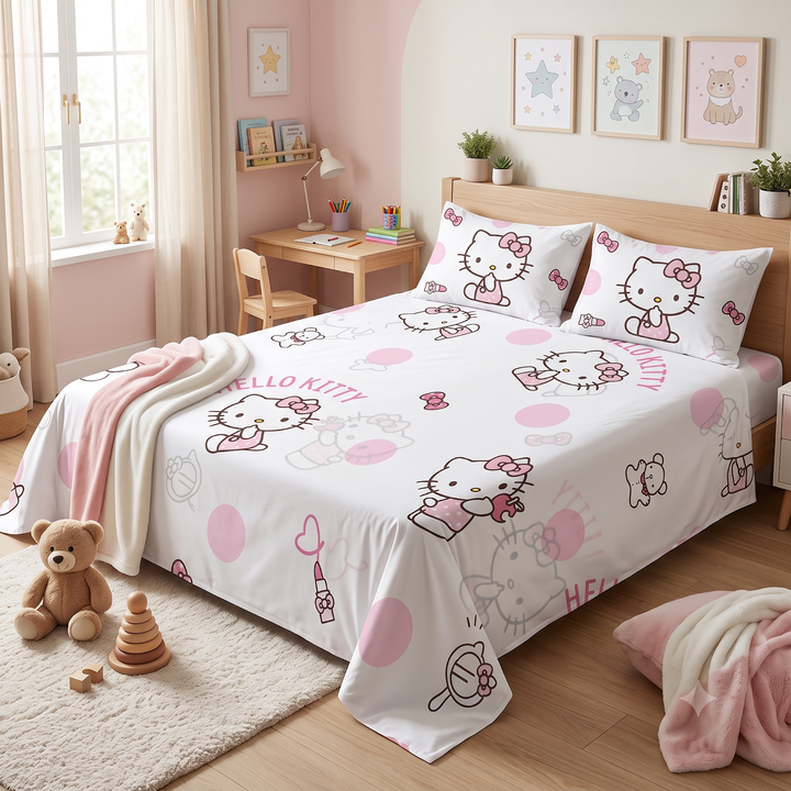 Grisha Little Wonder Pink Kitty Kids Bedsheet 2