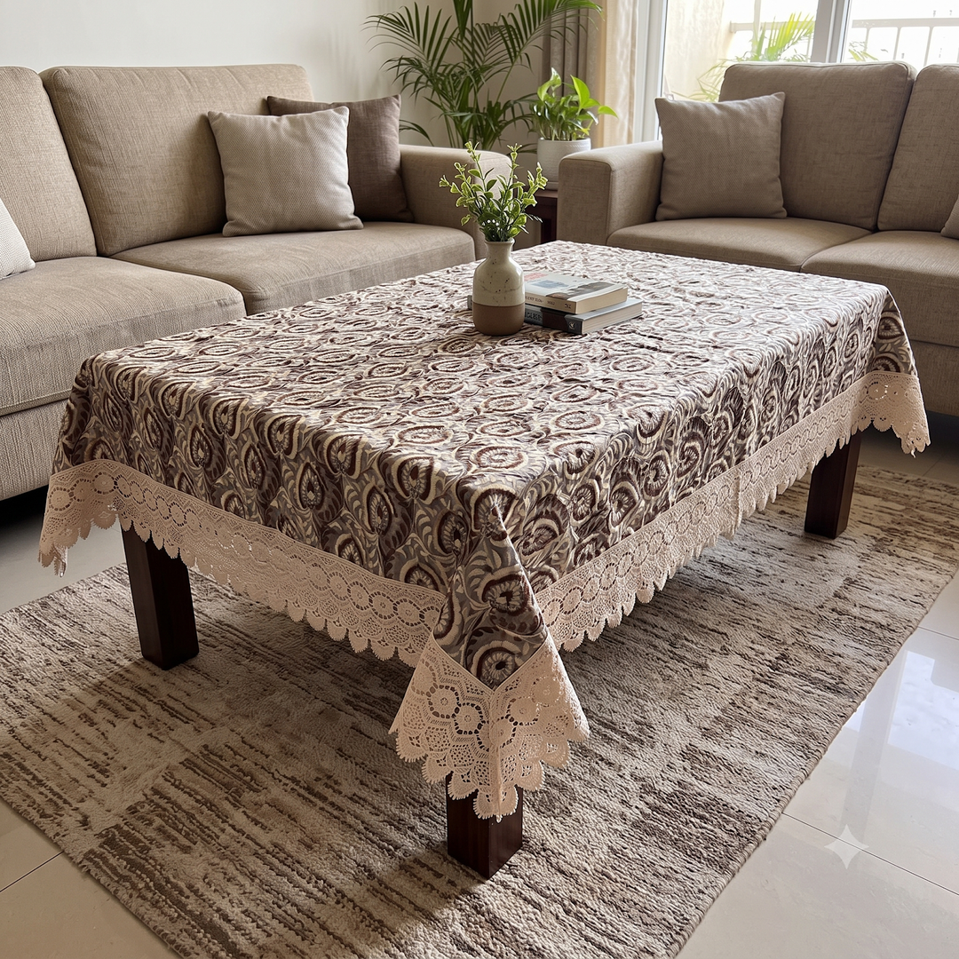 Royal Paisley Tissue Table Cloth 40x60 - Brown