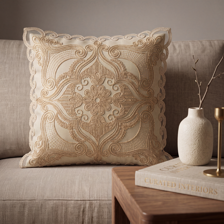 Royal Noor Golden Shimmer Cushion Cover - 2
