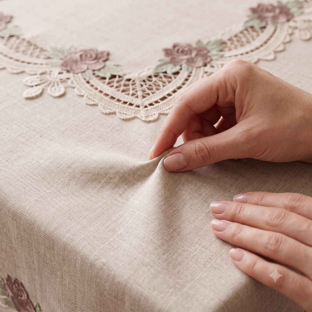 Floral Rose Lace Embroidered Table Cover 5
