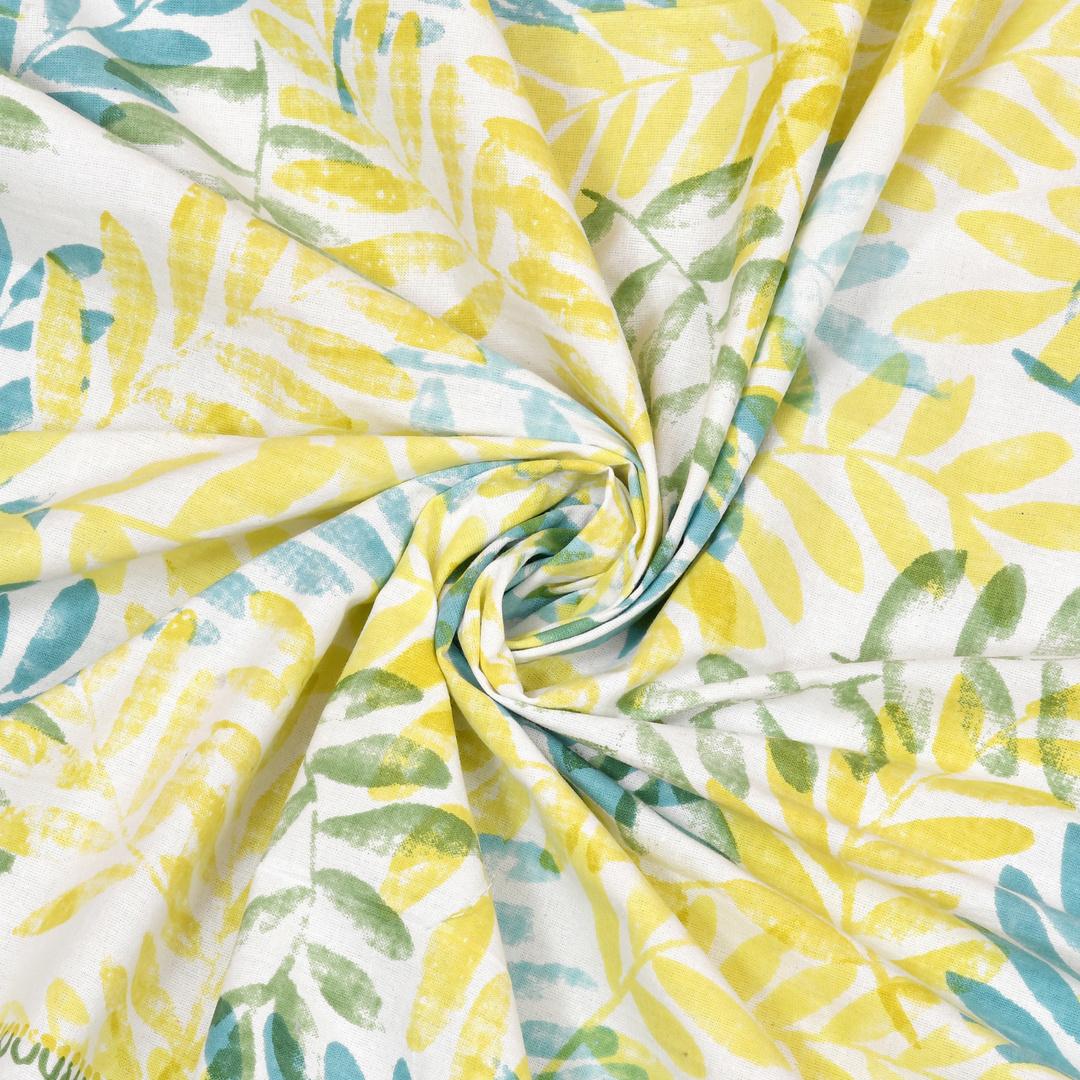 Dhara Leaf Pure Cotton King Size Bedsheet – 95 x 108 inch | 186 TC Green