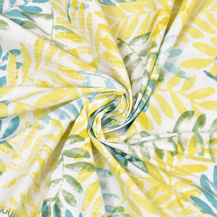 Dhara Leaf Pure Cotton King Size Bedsheet – 95 x 108 inch | 186 TC Green