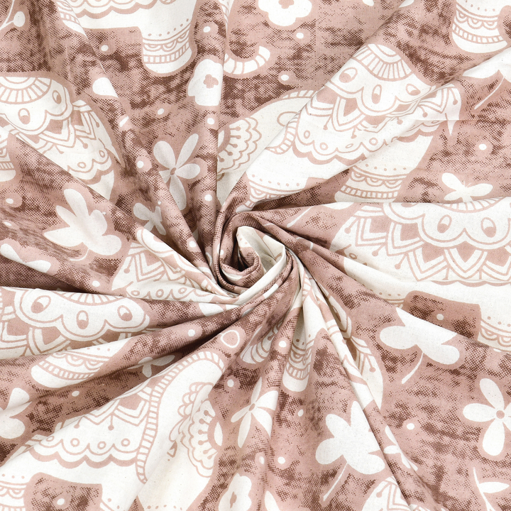 Gajraj Bloom Pure Cotton King Size Bedsheet – 108 x 108 inch | 186 TC Brown
