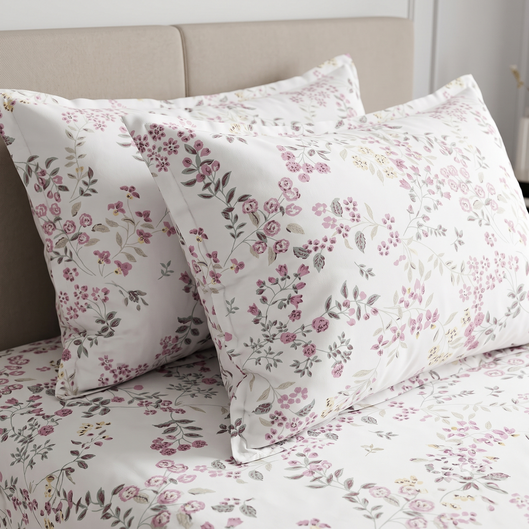 Guldasta 100% Cotton King Size Bedsheet, 300 TC (108" x 108" Pink)