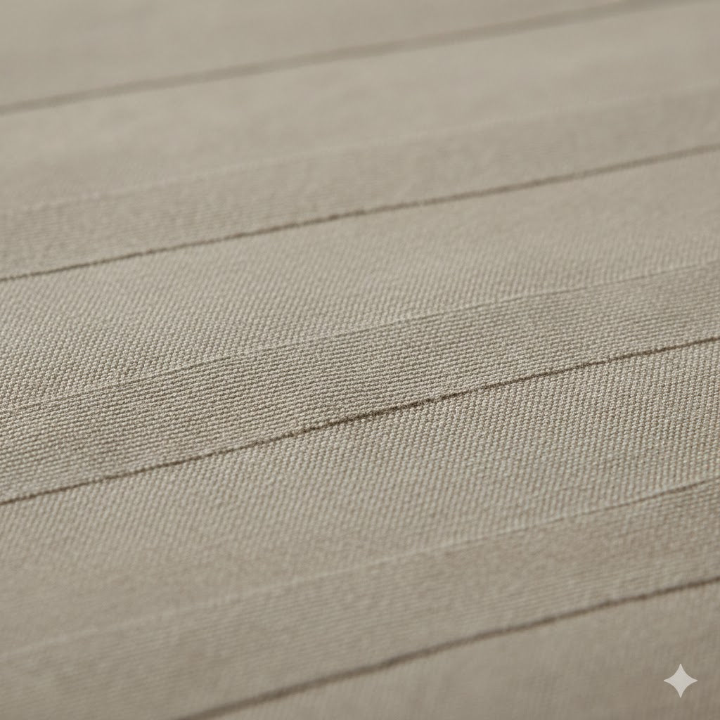Self-Stripe Jacquard Pure Cotton King Size Bedsheet- 250 TC Khaki
