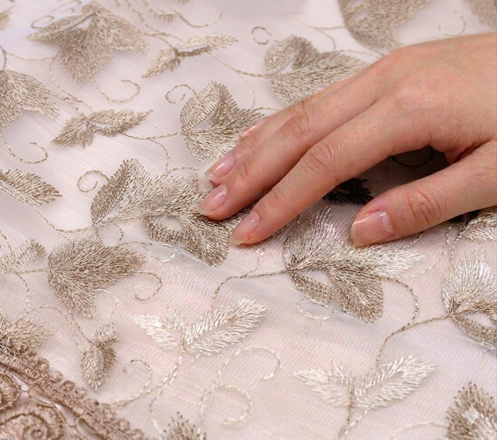 Leafy Love Tissue Lace Decorative Cushions Cover Golden