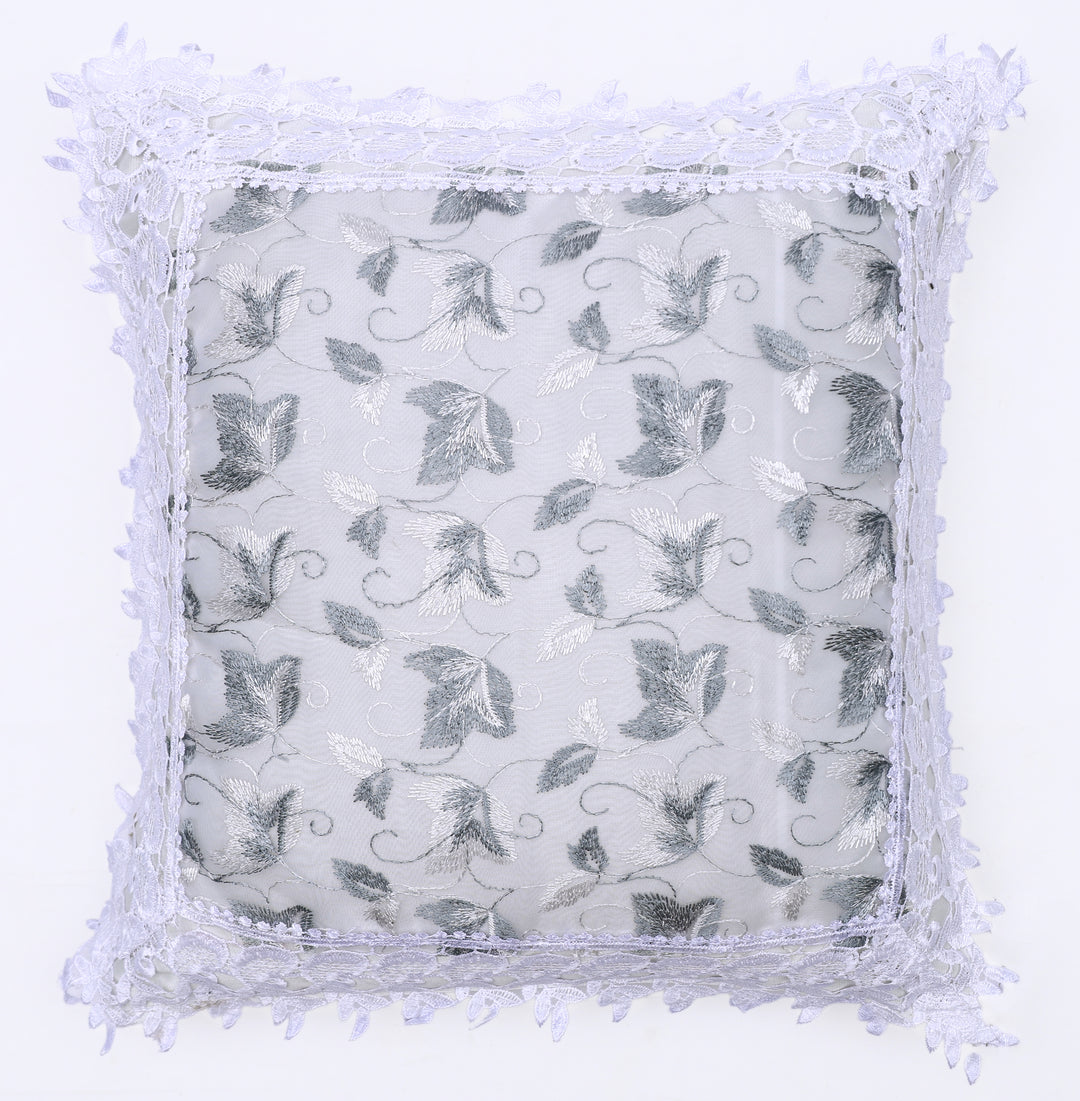 Leafy Love Tissue Lace Decorative Cushions Cover White