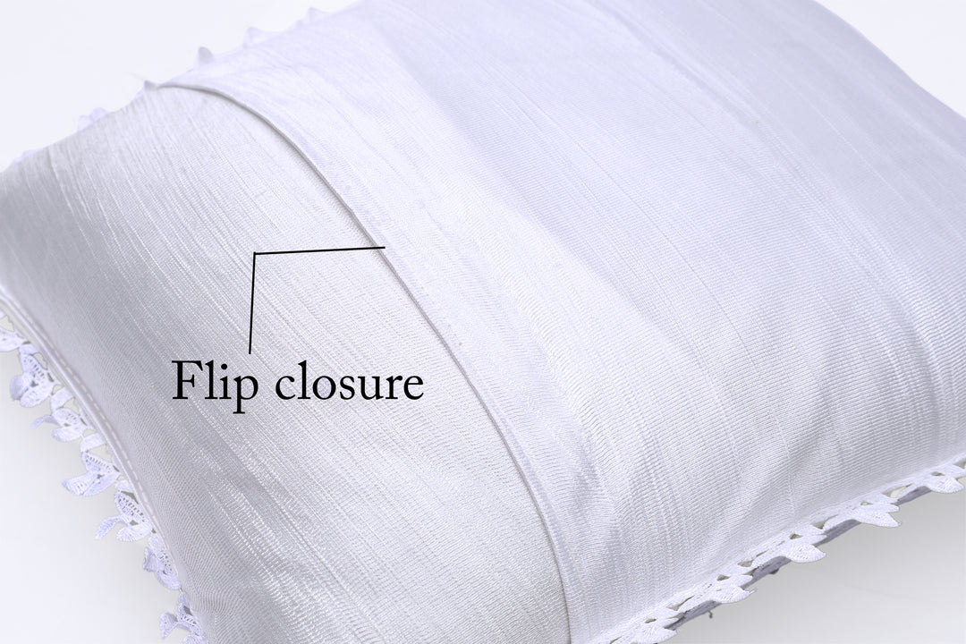 Leafy Love Tissue Lace Decorative Cushions Cover White