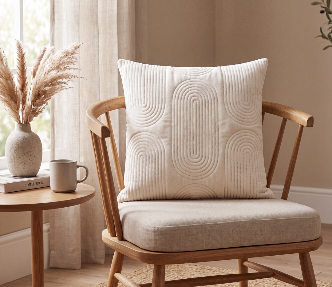 Modern Boho Tufted Arch Cushion Covers - Pack of 5- Ivory
