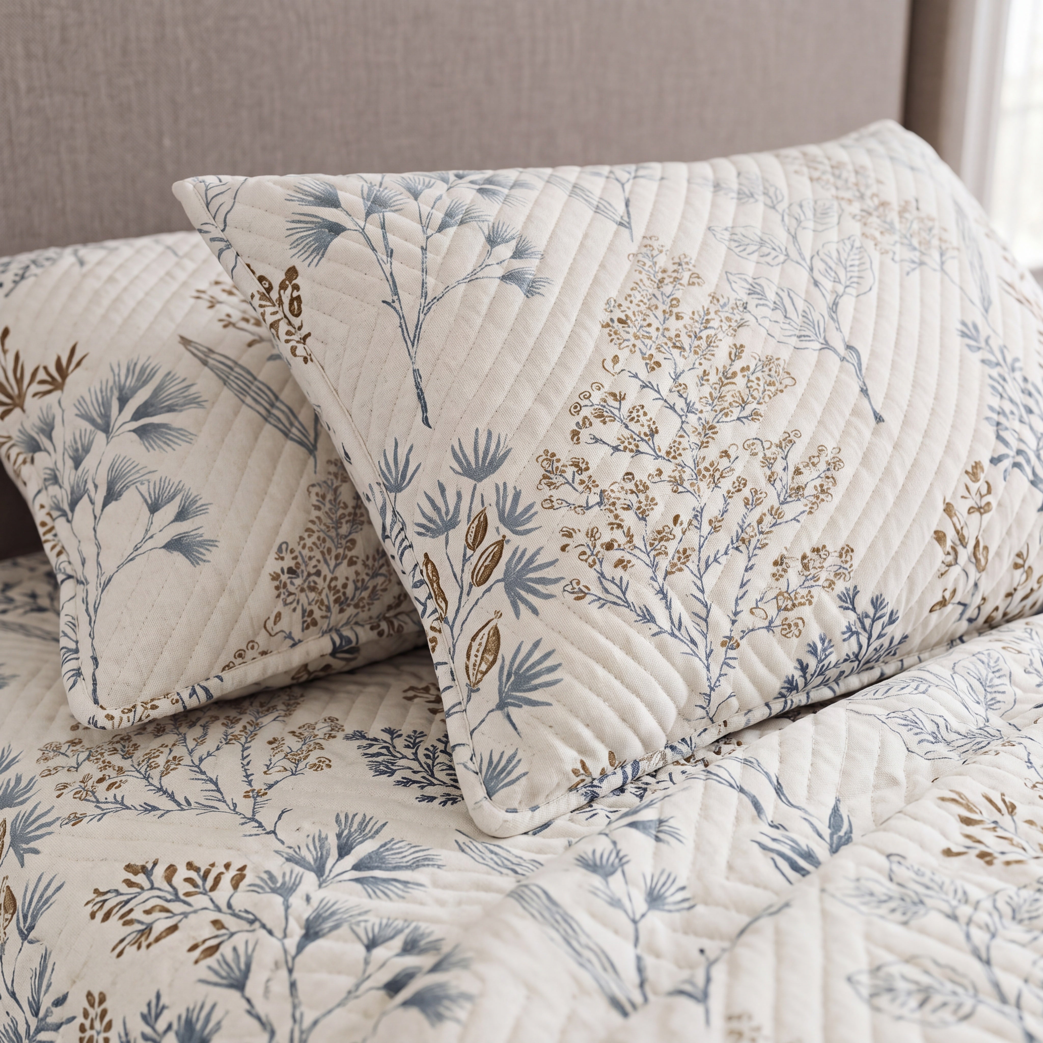 Premium 100% Cotton Aroma Reversible Quilted King Size Bedsheet- 90 x 100 Inches