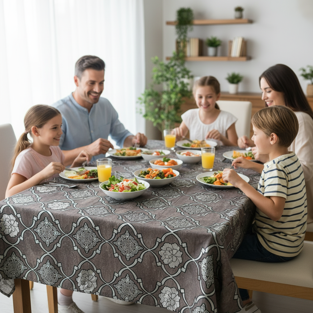 Premium Havey PVC Waterproof Table Cover | Floral Print 60x90 Inches for 6 Seater