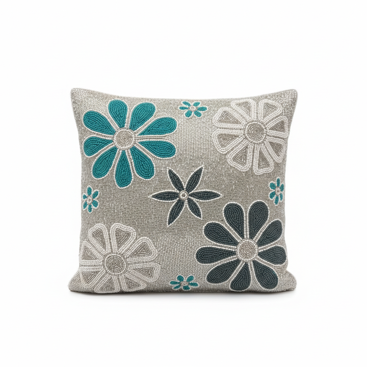 Flower Beaded Elegant Embroidery Cushions Cover