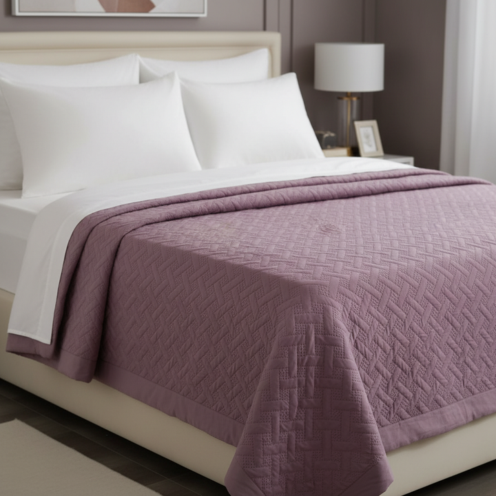 Blissful Purple Pure Cotton  Perfectly Designed To Fit King Size Bedcover