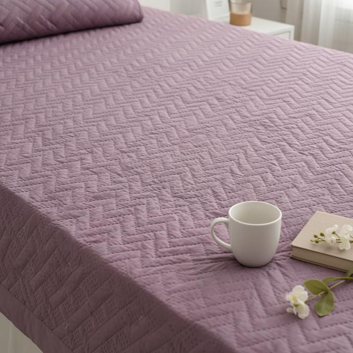 Blissful Purple Pure Cotton  Perfectly Designed To Fit King Size Bedcover