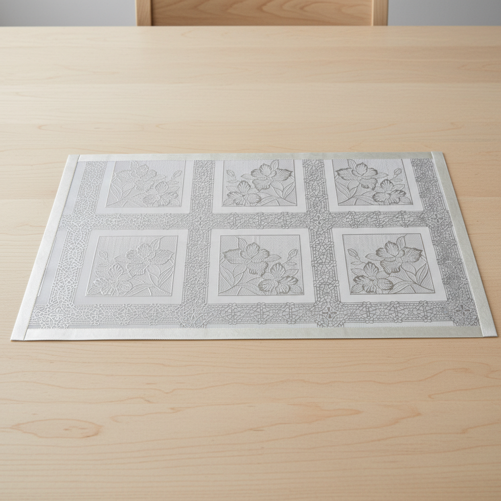 Premium Laminated Sliver Dining Table Placemats (Set of 6) – 12x18 Inches
