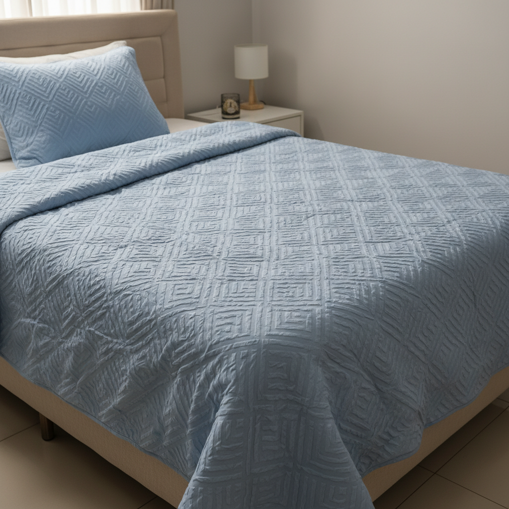 Snug And Hug Soft Microfiber AC Quilt King Size Comforter, Blue