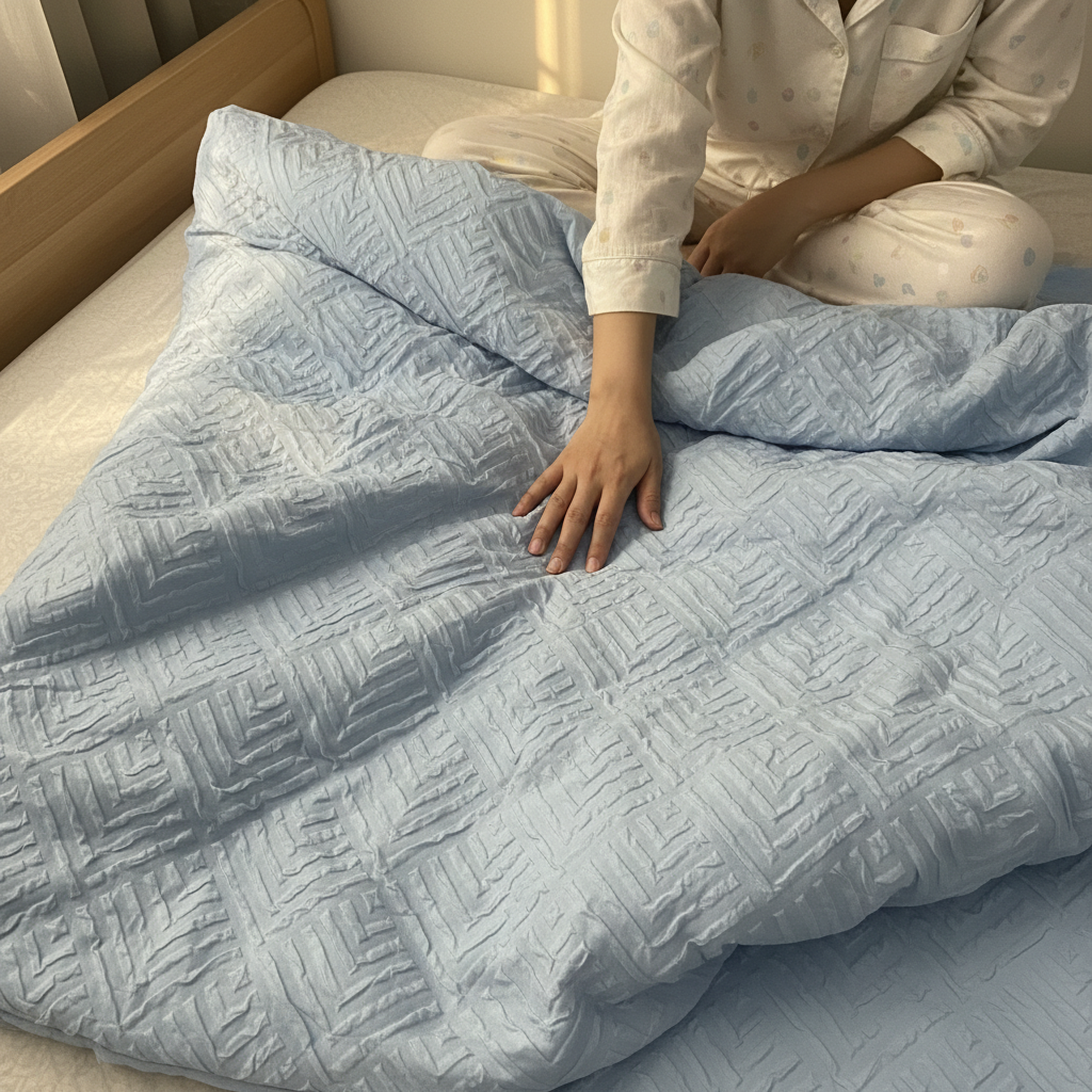 Snug And Hug Soft Microfiber AC Quilt King Size Comforter, Blue