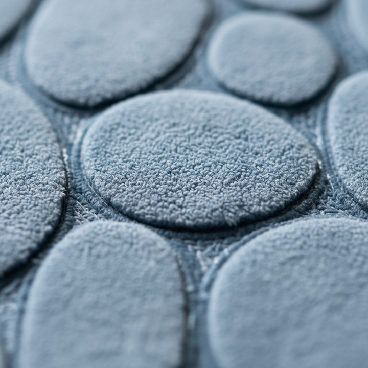 Ultra-Soft Pebble Blue Design Bath Mat | Super Absorbent & Anti-Slip (16 x 23 Inch)