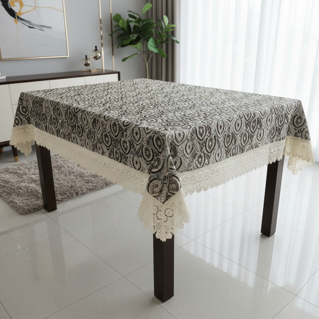 Luxury Royal Paisley Tissue Embroidered 6- 8 Seater Table Cloth | 60x90