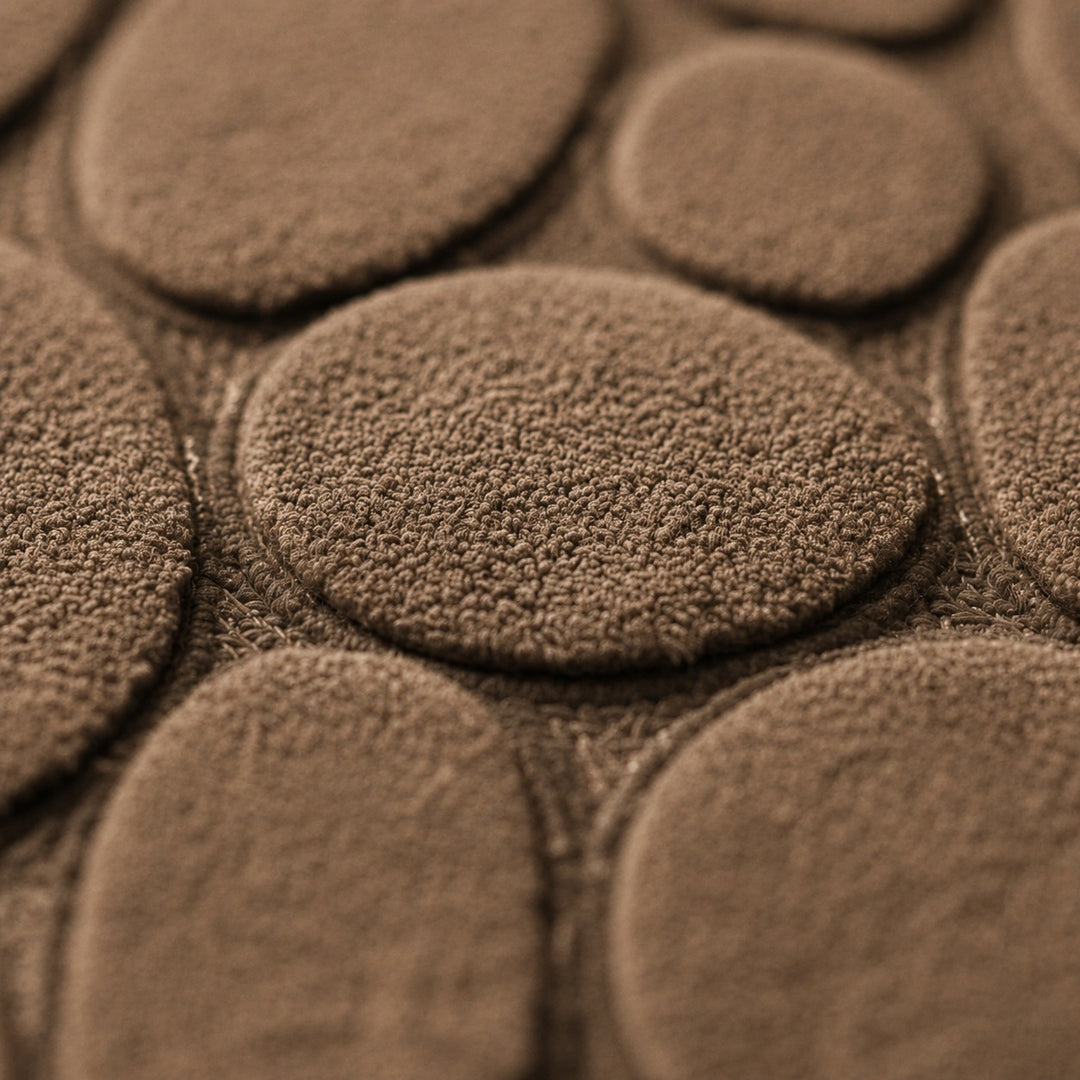 Ultra-Soft Pebble Brown Design Bath Mat | Super Absorbent & Anti-Slip (16 x 23 Inch)