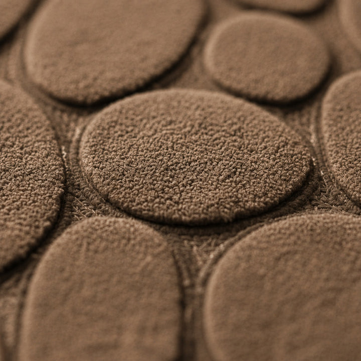Ultra-Soft Pebble Brown Design Bath Mat | Super Absorbent & Anti-Slip (16 x 23 Inch)