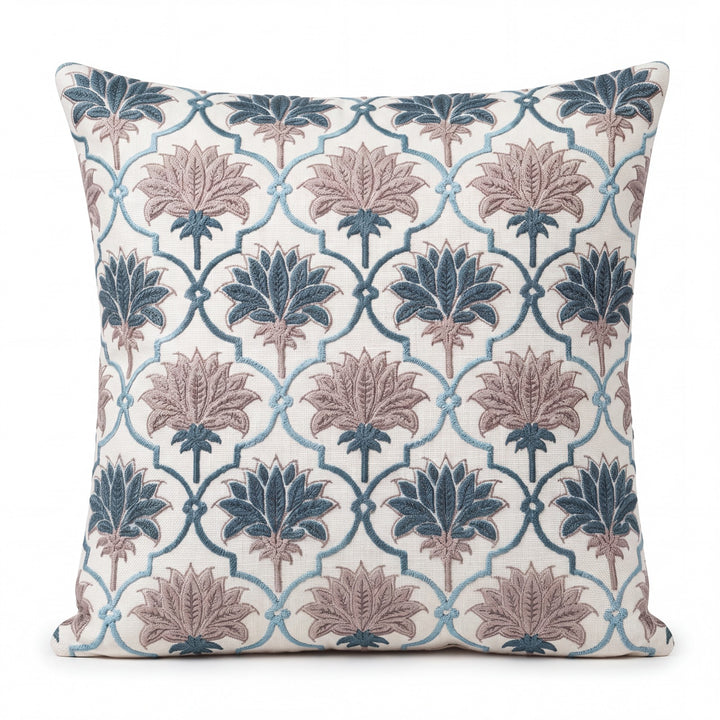 Royal Lotus Premium Digital Printed Cushion Covers - Pack of 5- Teal Blue