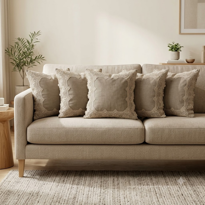 Gulnaz Cushion Covers Mushroom Beige