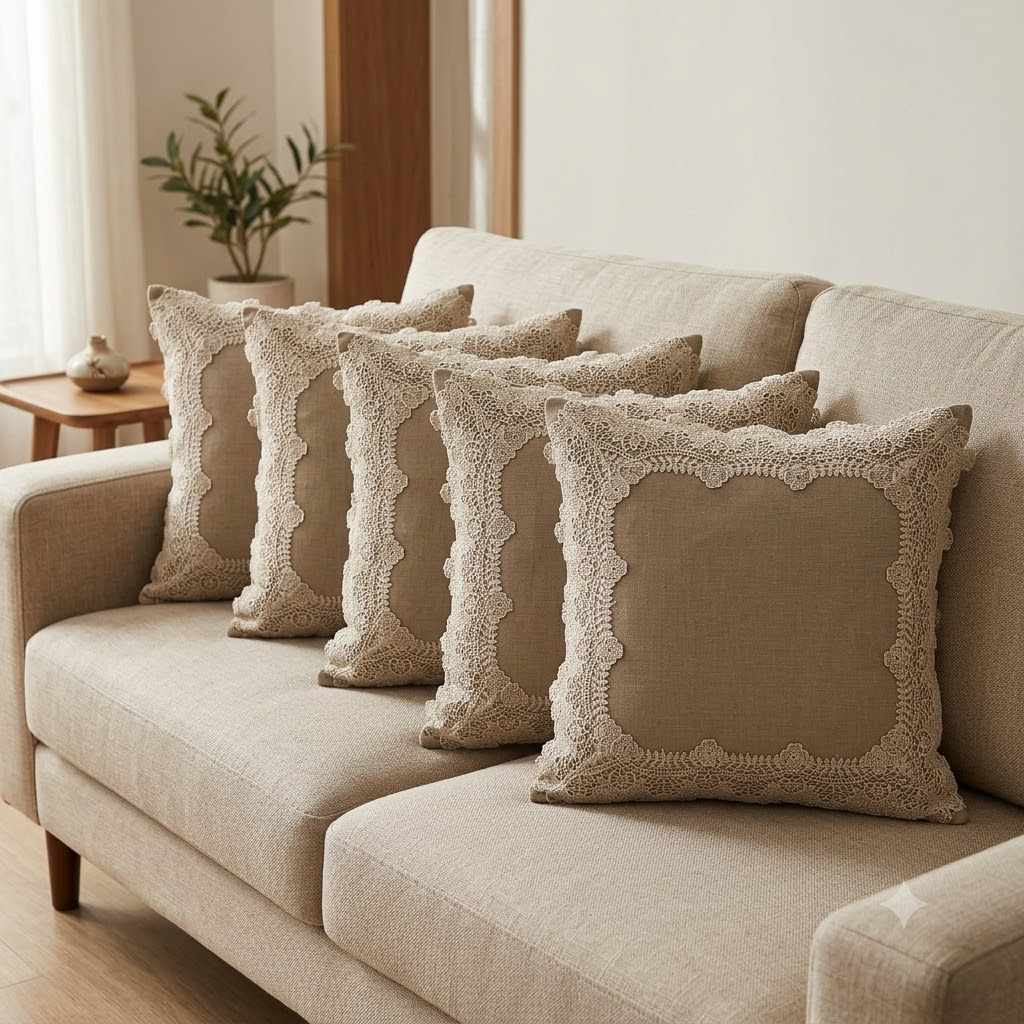 Gulnaz Cushion Covers Mushroom Beige
