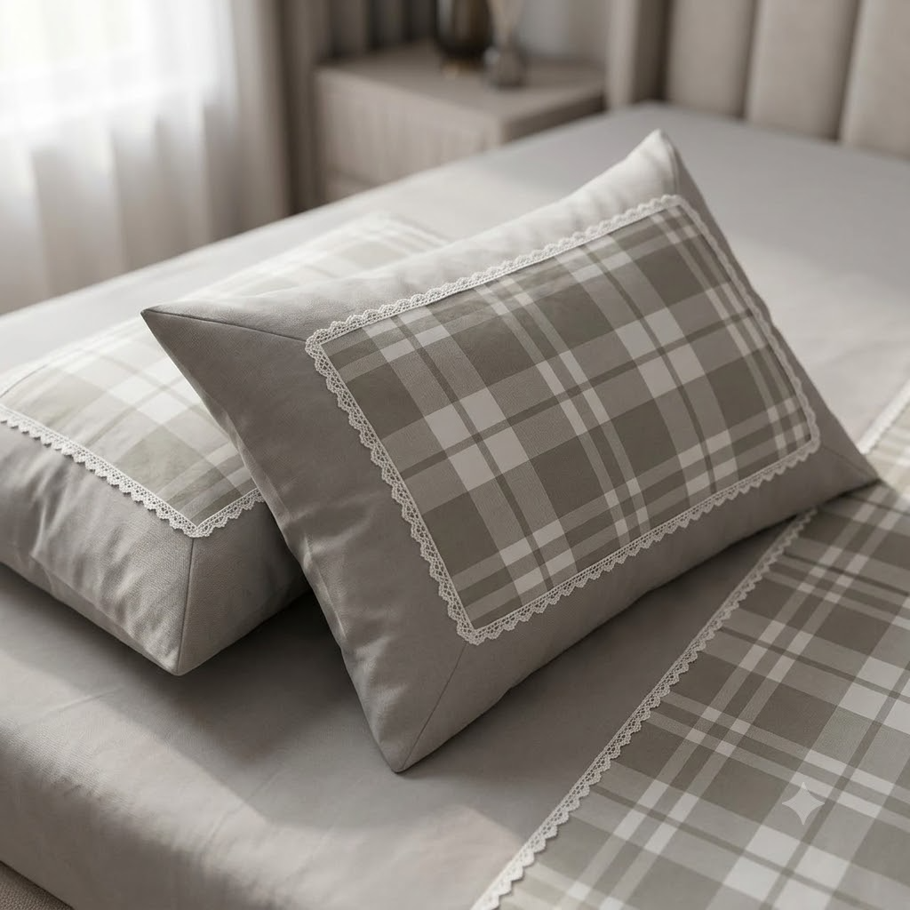 Grace & Lace Check Bedsheet Grey