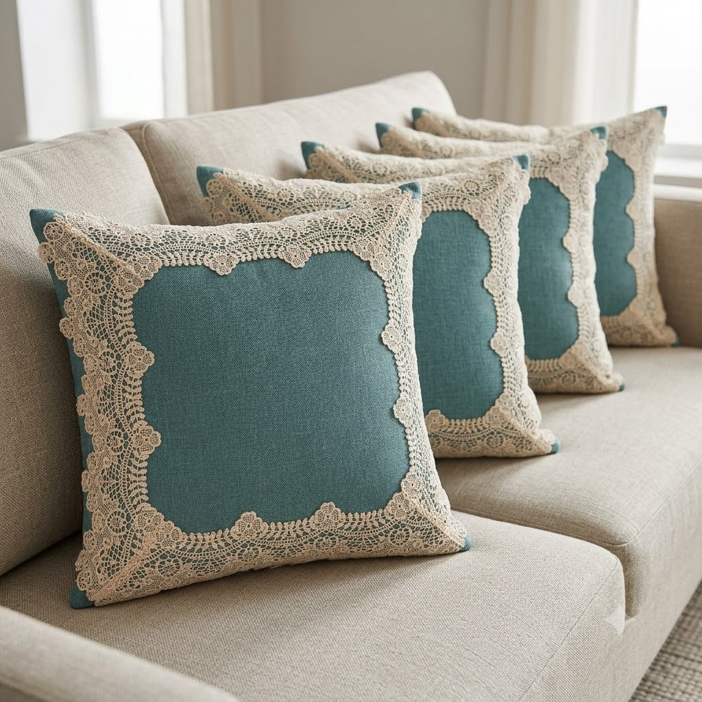 Gulnaz Cushion Covers Teal Blue