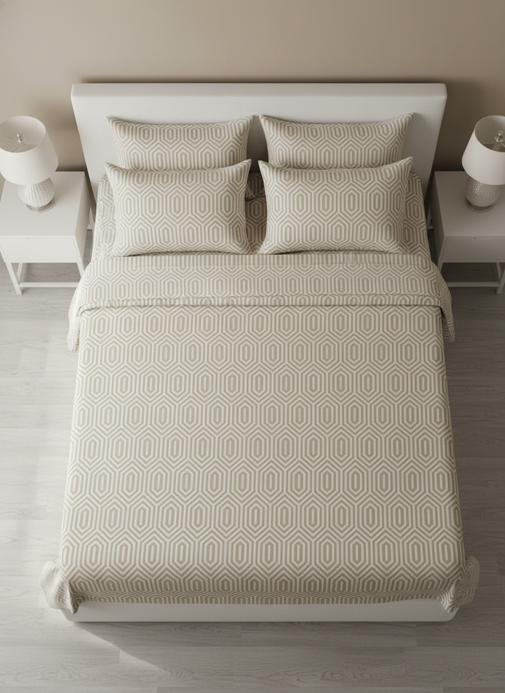 Royal Dhaaga Jacquard Premium 100% cotton jacquard King Size Bedsheet, 400 TC