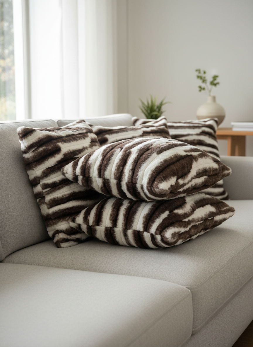 Fluffy 100% Cotton cushion covers, set of 5